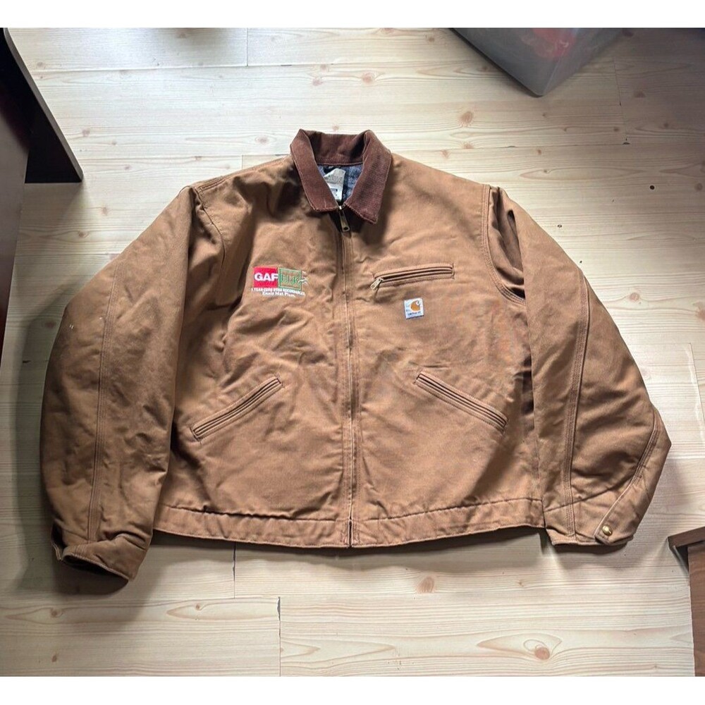 Vintage Carhartt blanket lined jacket Corduroy Neck Size 50 Regular Brown
